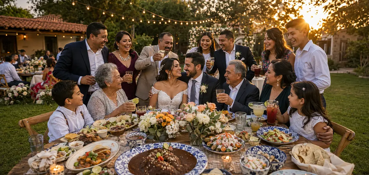 Outdoor family yard wedding catering